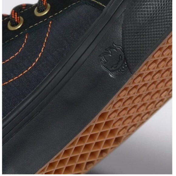Vans Skate Sk8-Hi Reissue X Spitfire Black and Flame Orange High-Top Sneakers - Picture 7 of 8